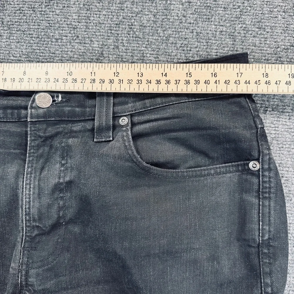 Nudie Jeans Lean Dean Everblack Denim Jeans Men's 34x32 Black Straight Leg Italy